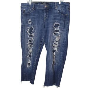 Torrid Premium Cropped Jeans 16 Boyfriend Distressed Relaxed Curvy Preppy Y2K
